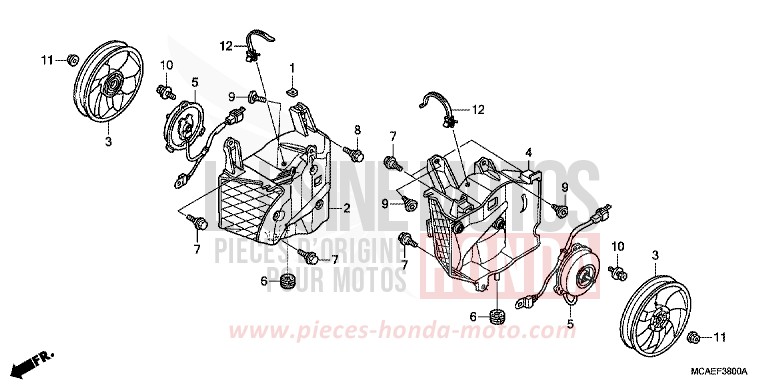 VENTILATEUR de Gold Wing NEBULOUS BLACK METALLIC (NHA73) 2010
